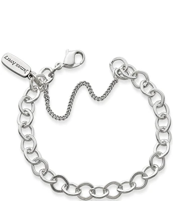 James Avery Forged Sterling Silver Link Chain Charm Bracelet
