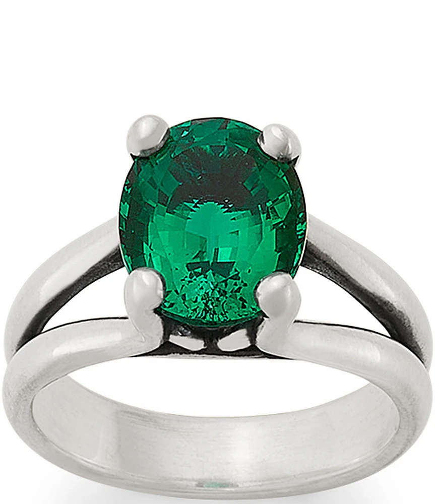 James Avery Oval Lab-Created Emerald Gemstone Ring