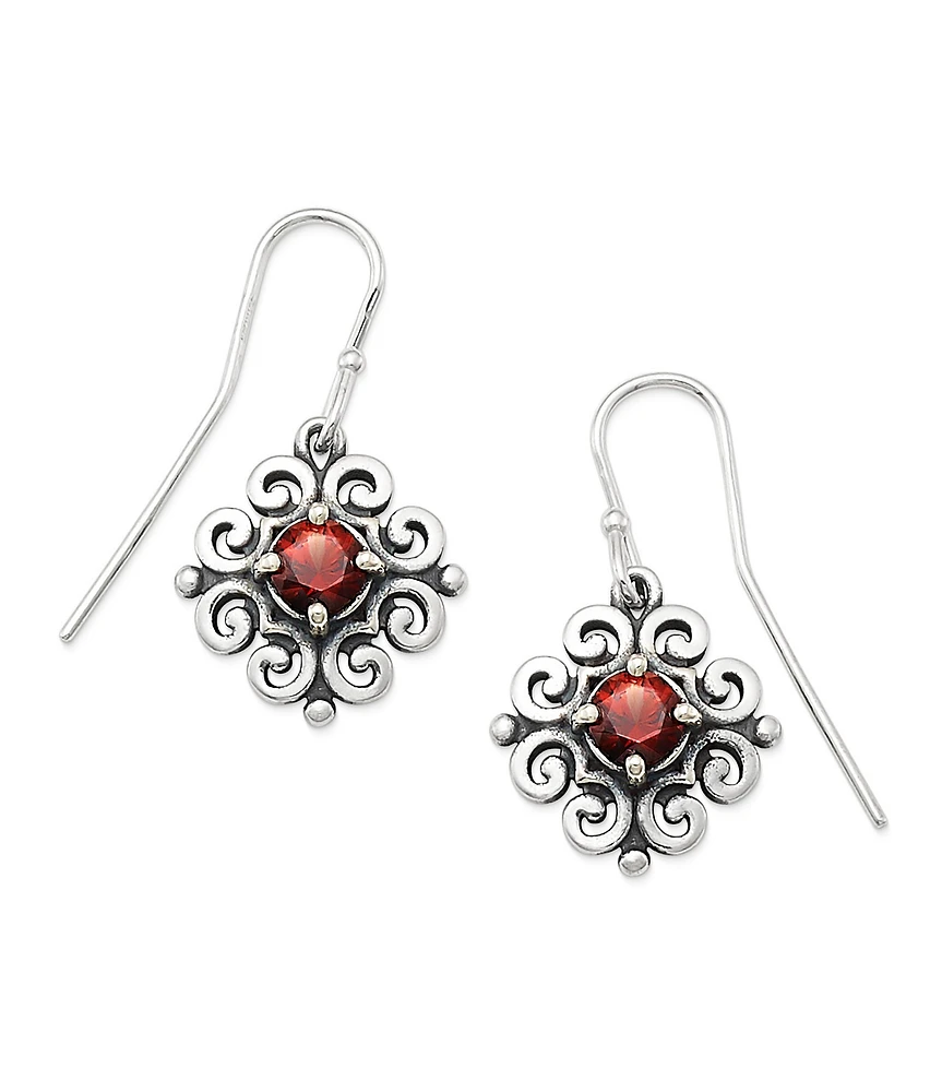 James Avery Scrolled Ear Hooks with Birthstone
