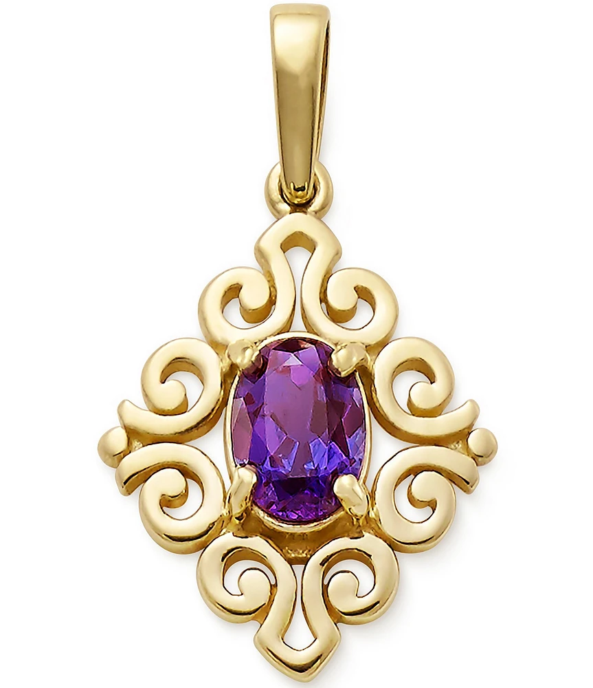 James Avery 14K Gold June Birthstone Scrolled Pendant
