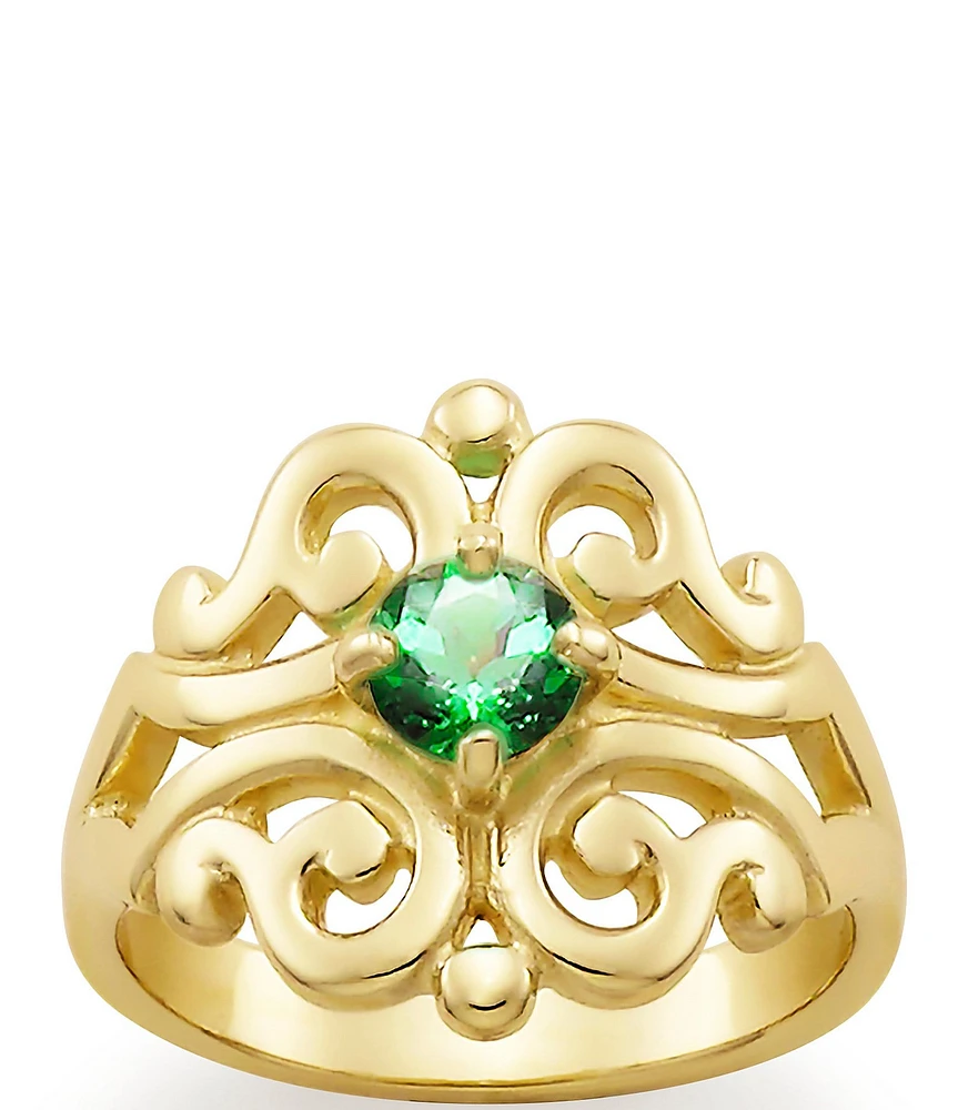 James Avery 14K Spanish Lace Birthstone Ring with Lab-Created Gem