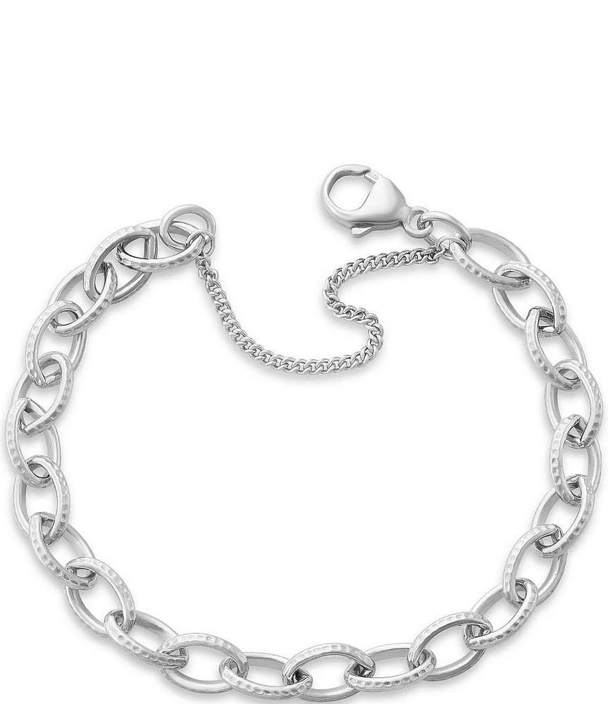 James Avery Textured Oval Charm Chain Bracelet