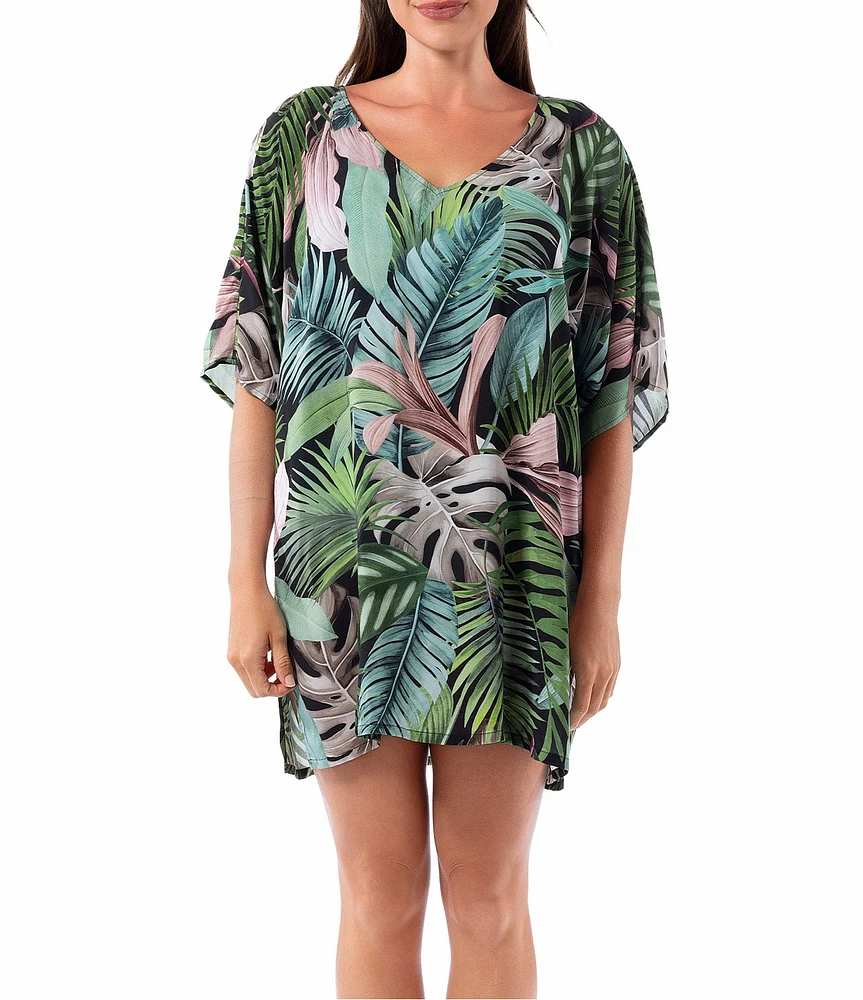 Jantzen Jungle Glam Celia V-Neck Tunic Swim Cover-Up