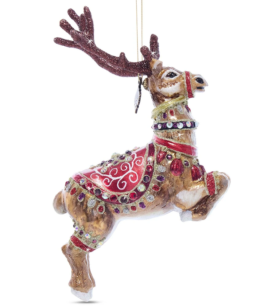 Jay Strongwater Holiday Colleciton Dancer Reindeer Glass Ornament