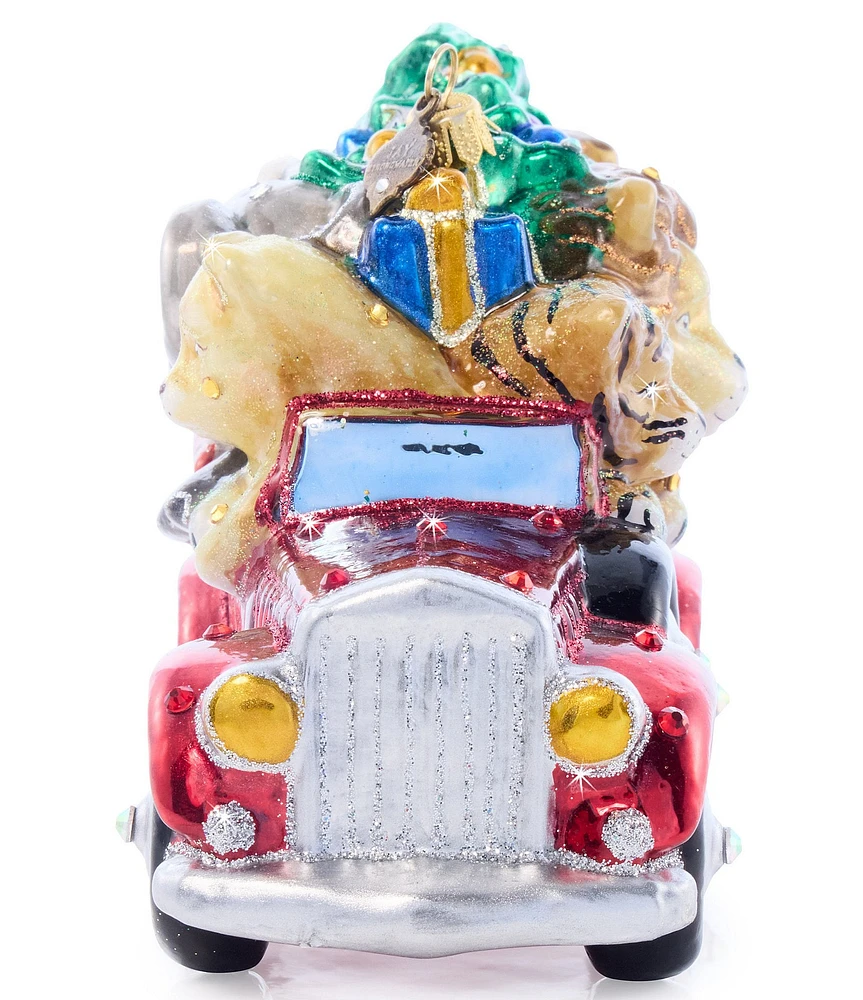 Jay Strongwater Holiday Collection Baby's First Ride 2024 Glass Ornament