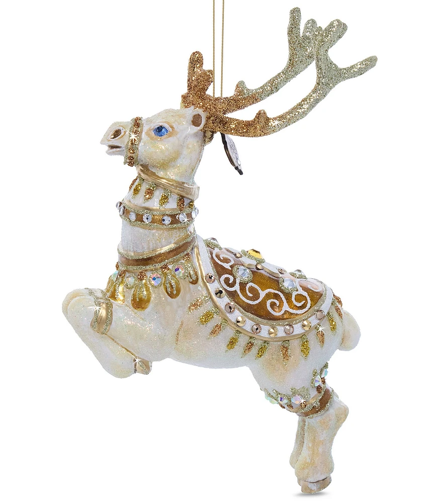 Jay Strongwater Holiday Collection Blitzen Reindeer Glass Ornament