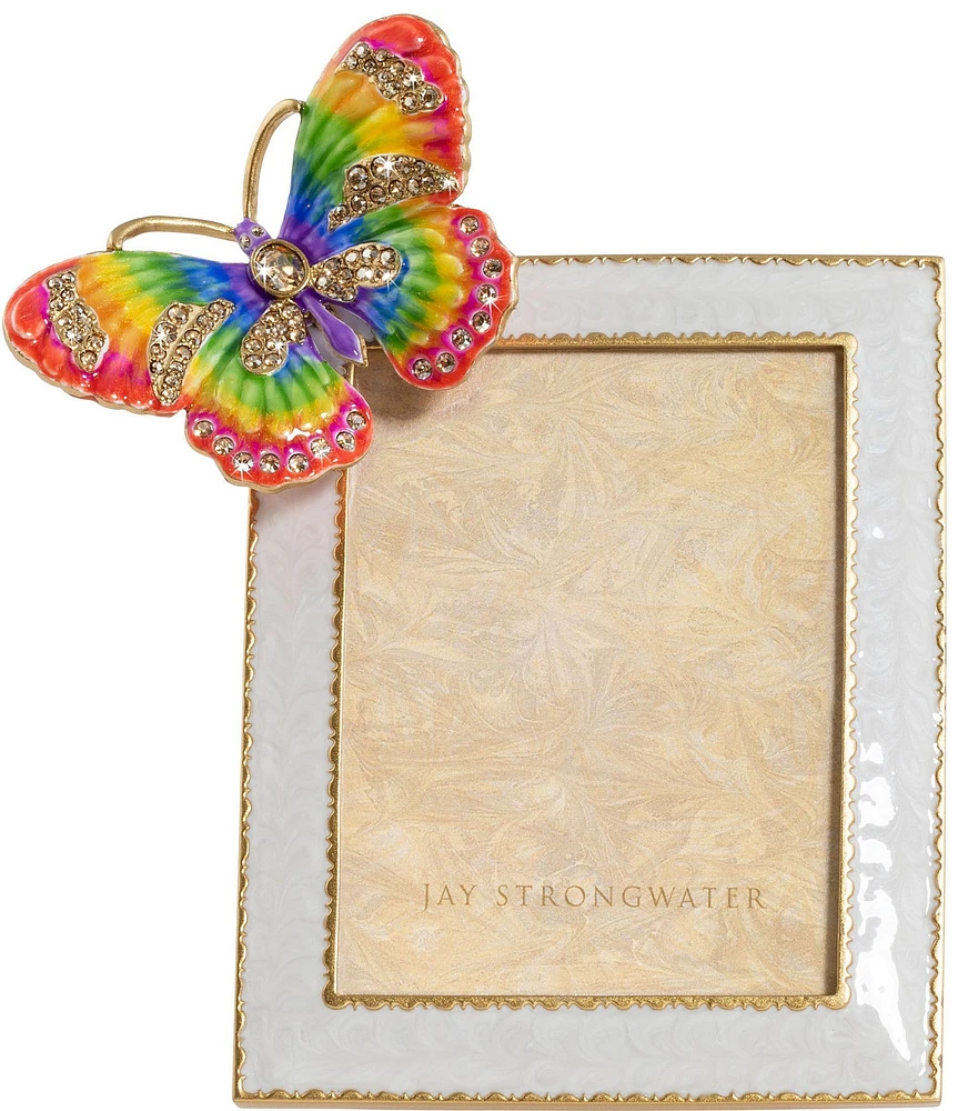Jay Strongwater Nova Rainbow Butterfly Picture Frame, 3x4