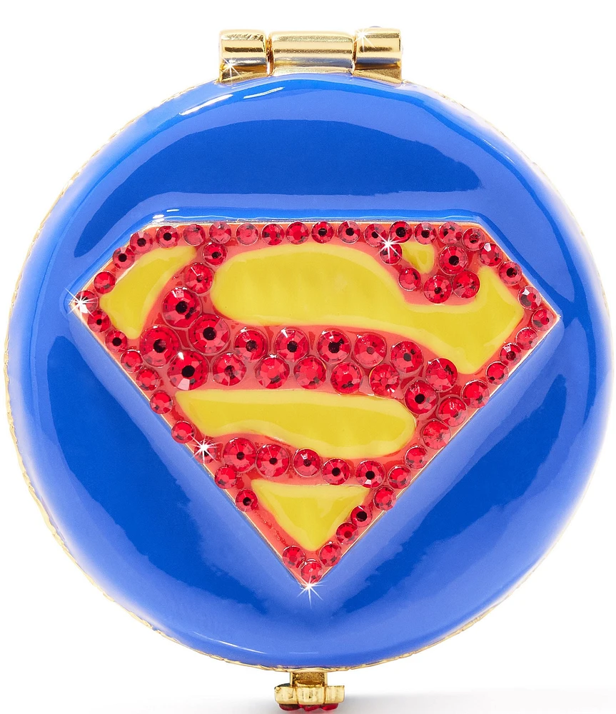 Jay Strongwater Superman Double-Sided Round Compact Mirror
