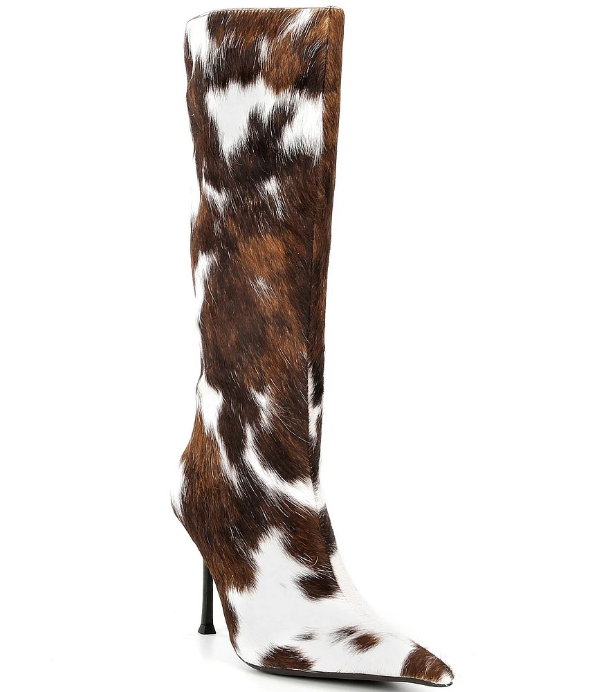 Jeffrey Campbell Darling-2F Cow Print Calf Hair Tall Boots