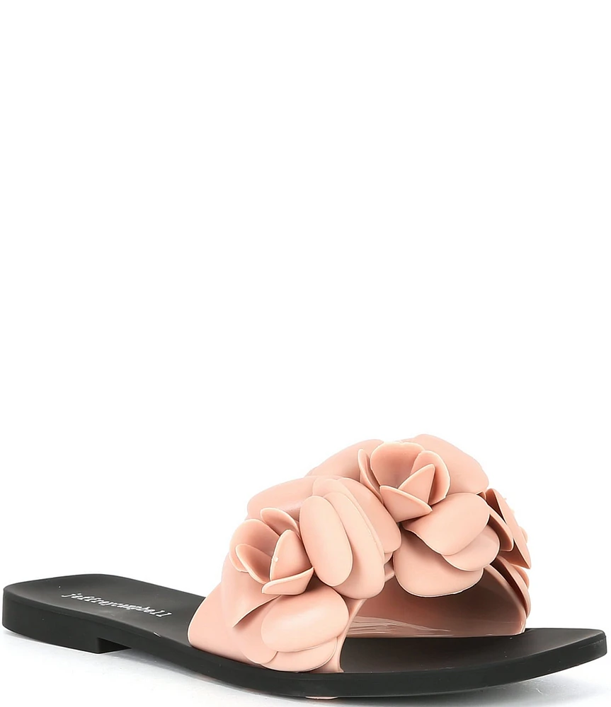 Jeffrey Campbell Floralee Jelly Flower Ornamented Slide Sandals