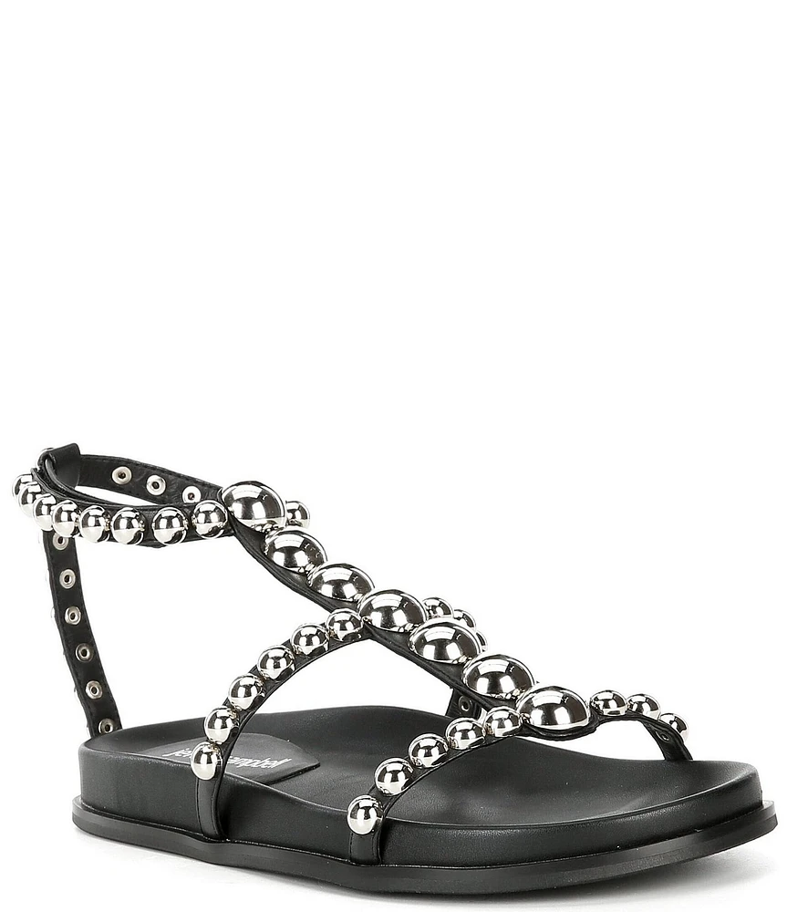Jeffrey Campbell Minnow Leather Studded Gladiator Sandals