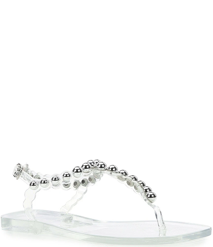 Jeffrey Campbell Plated Flat Stud Thong Sandals