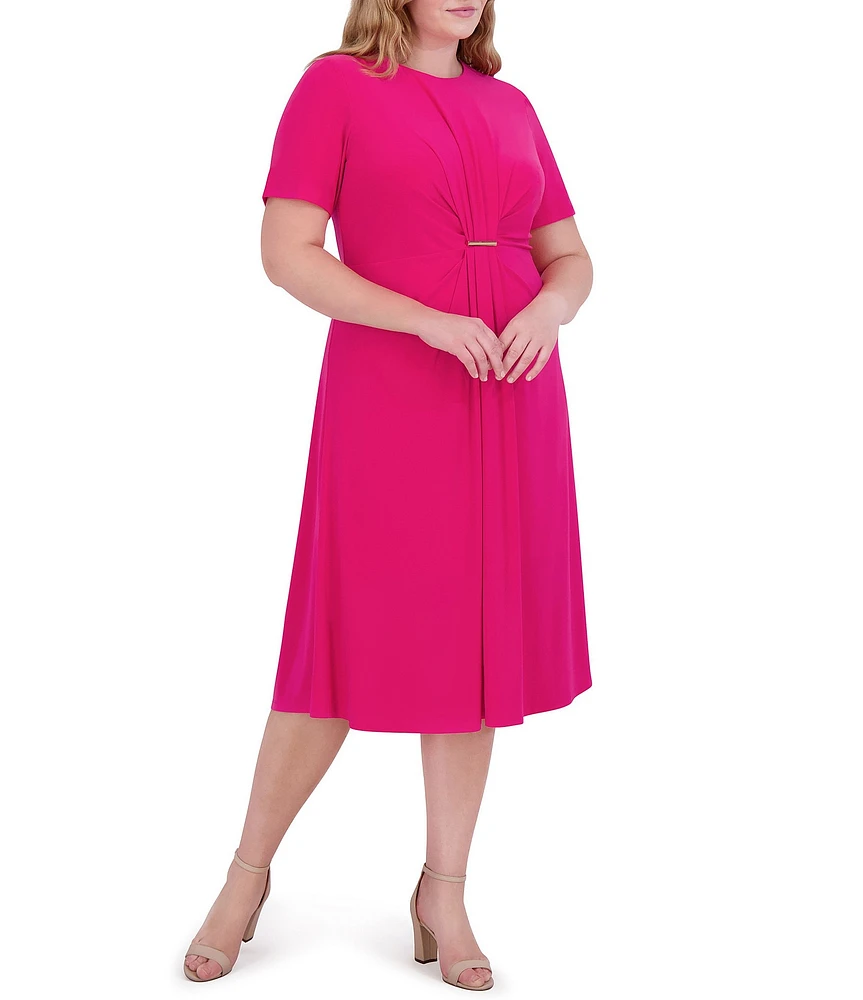 Jessica Howard Plus Size Fit and Flare Midi Dress