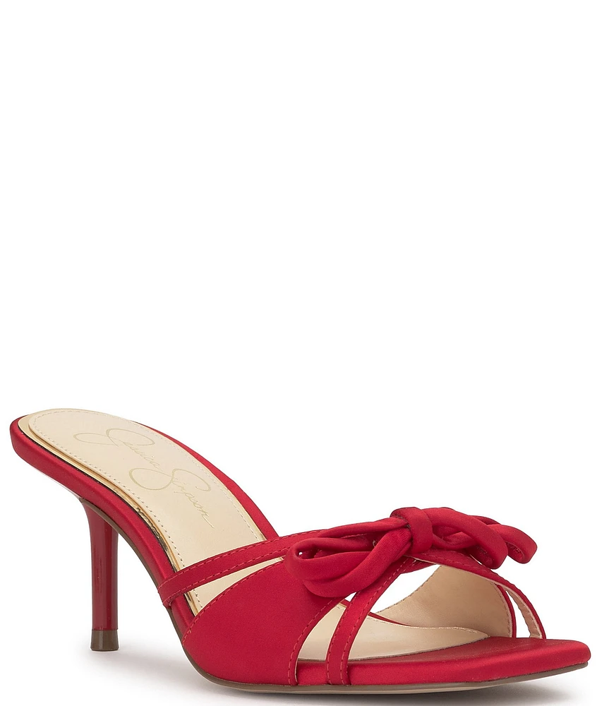 Jessica Simpson Cornilia Satin Bow Slide Sandals