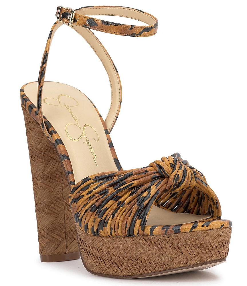 Jessica Simpson Immie Tiger Print Platform Dress Sandals