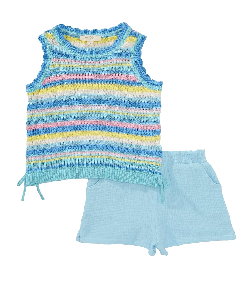 Jessica Simpson Little Girls Crochet Short Set