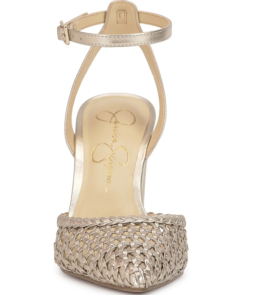 Jessica Simpson Nariro Woven Ankle Strap Pumps
