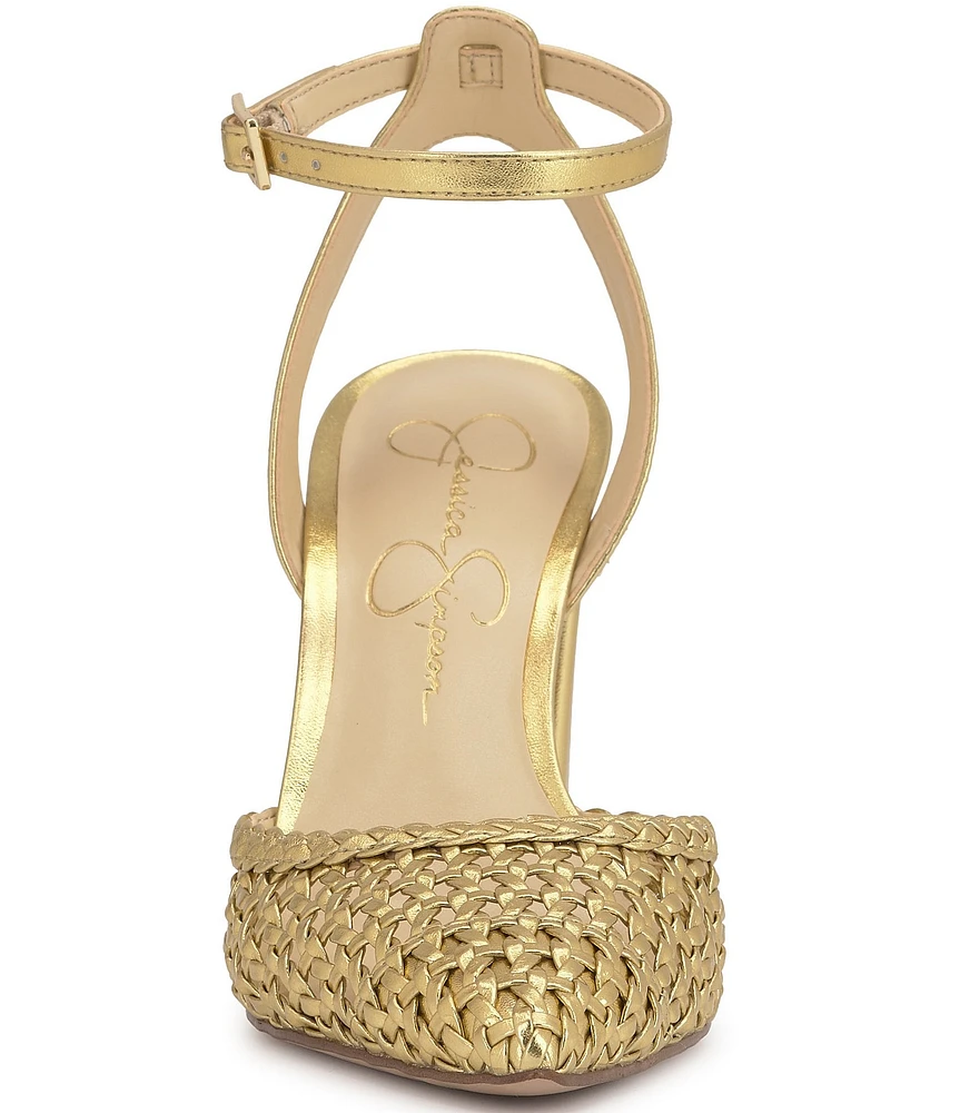 Jessica Simpson Nariro Woven Ankle Strap Pumps