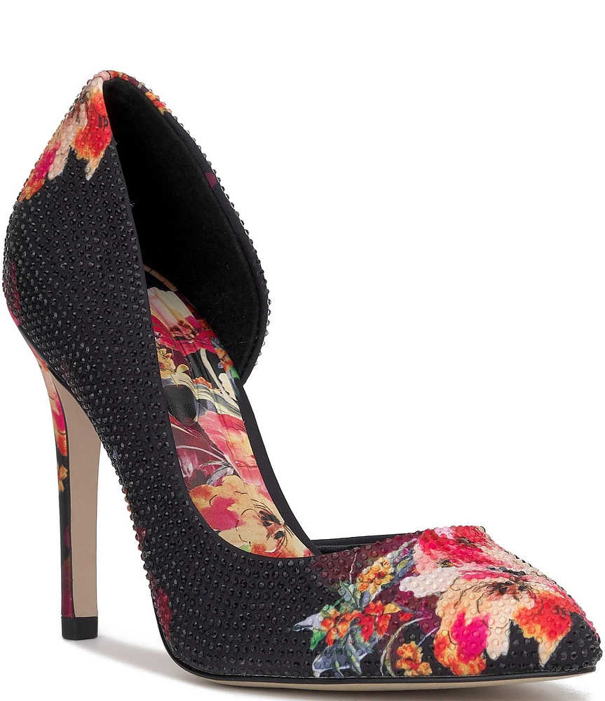 Jessica Simpson Prizma Floral Rhinestone D'Orsay Pumps