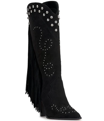 Jessica Simpson Rosera Studded Fringe Western Boots
