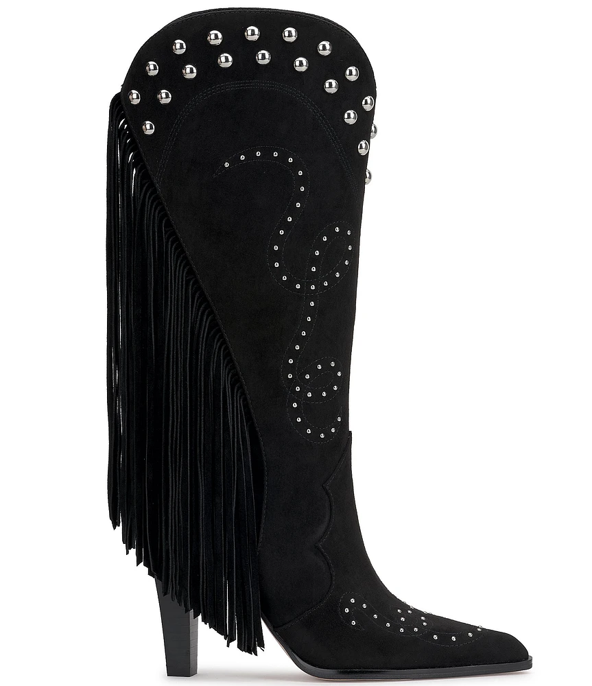 Jessica Simpson Rosera Studded Fringe Western Boots