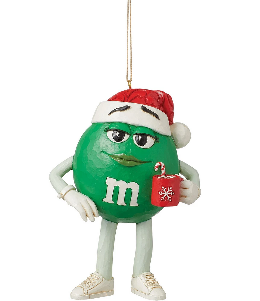 Jim Shore M&M's® Green Character with Santa Hat Hanging Ornament