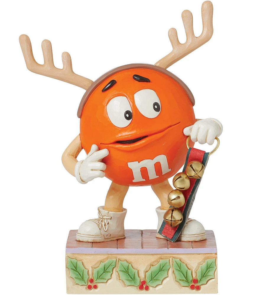 Jim Shore M&M'S® Orange Character Reindeer with Stand of Bells Figurine