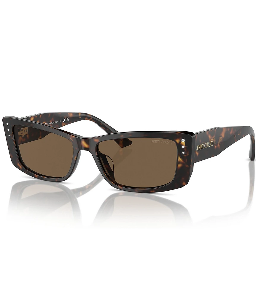 Jimmy Choo JC5002BU 55mm Tortoise Rectangle Sunglasses