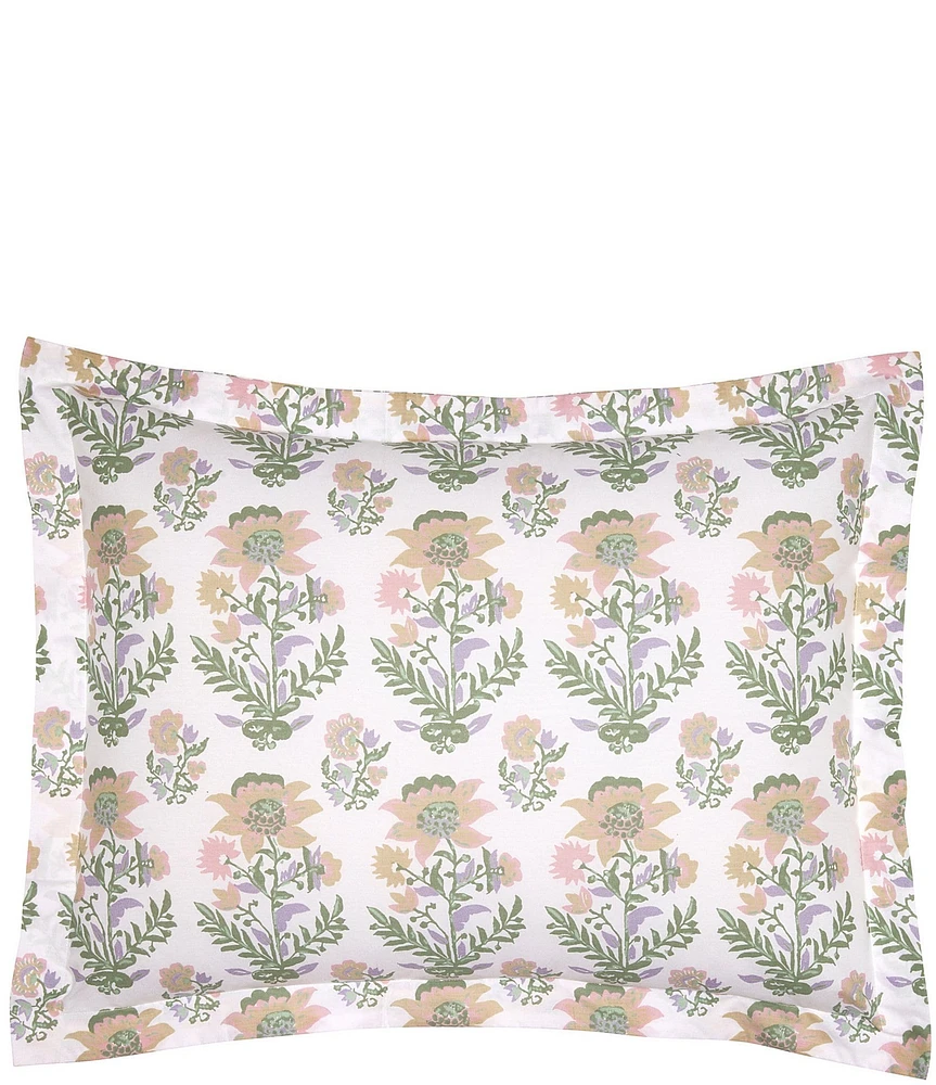 John Robshaw Organic Long Staple Cotton Percale Hina Lavender Sham