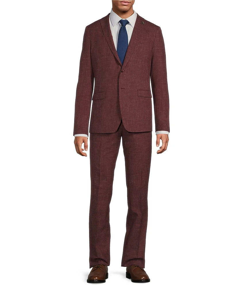 John Varvatos Slim Fit Flat Front Fancy Solid 2-Piece Suit