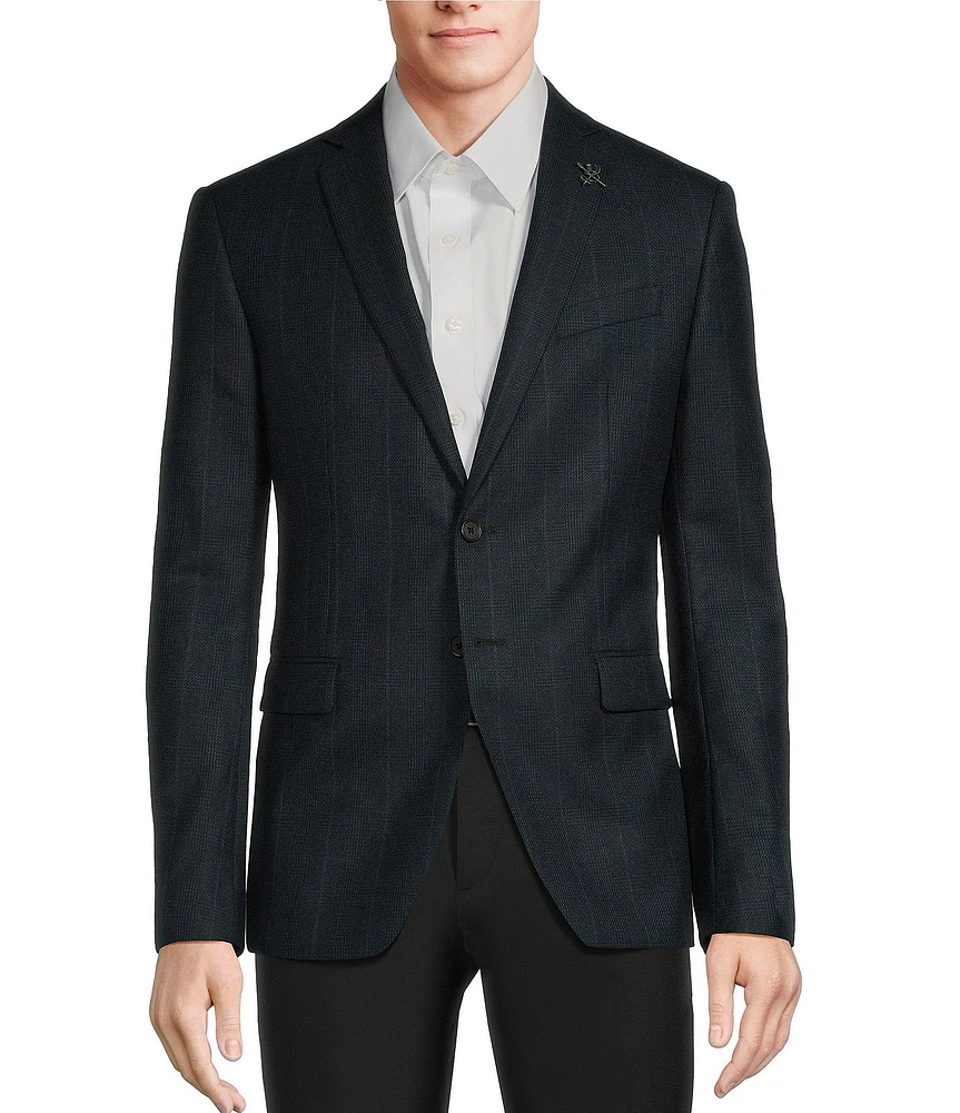 John Varvatos Slim Fit Tonal Plaid Pattern Sport Coat