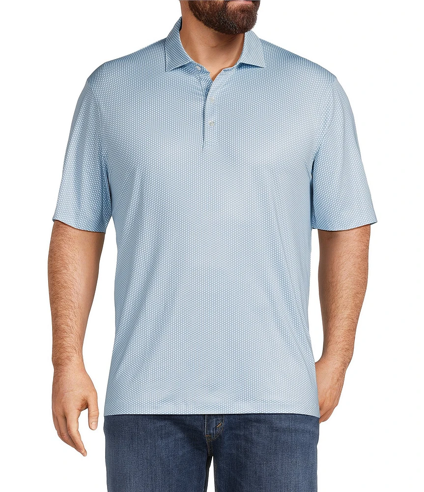 Johnnie-O Big & Tall Hex Print Performance Stretch Short Sleeve Polo Shirt