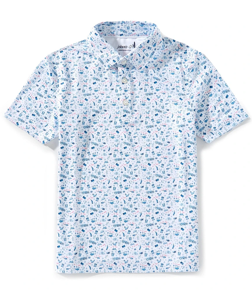 Johnnie-O Big Boys Americana Synthetic Performance Polo Shirt