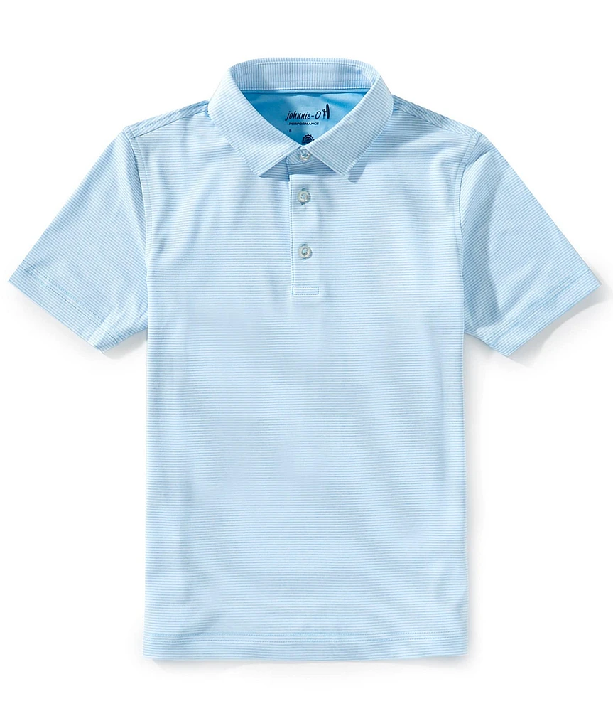 Johnnie-O Big Boys Lyndonn Stripe Synthetic Performance Polo
