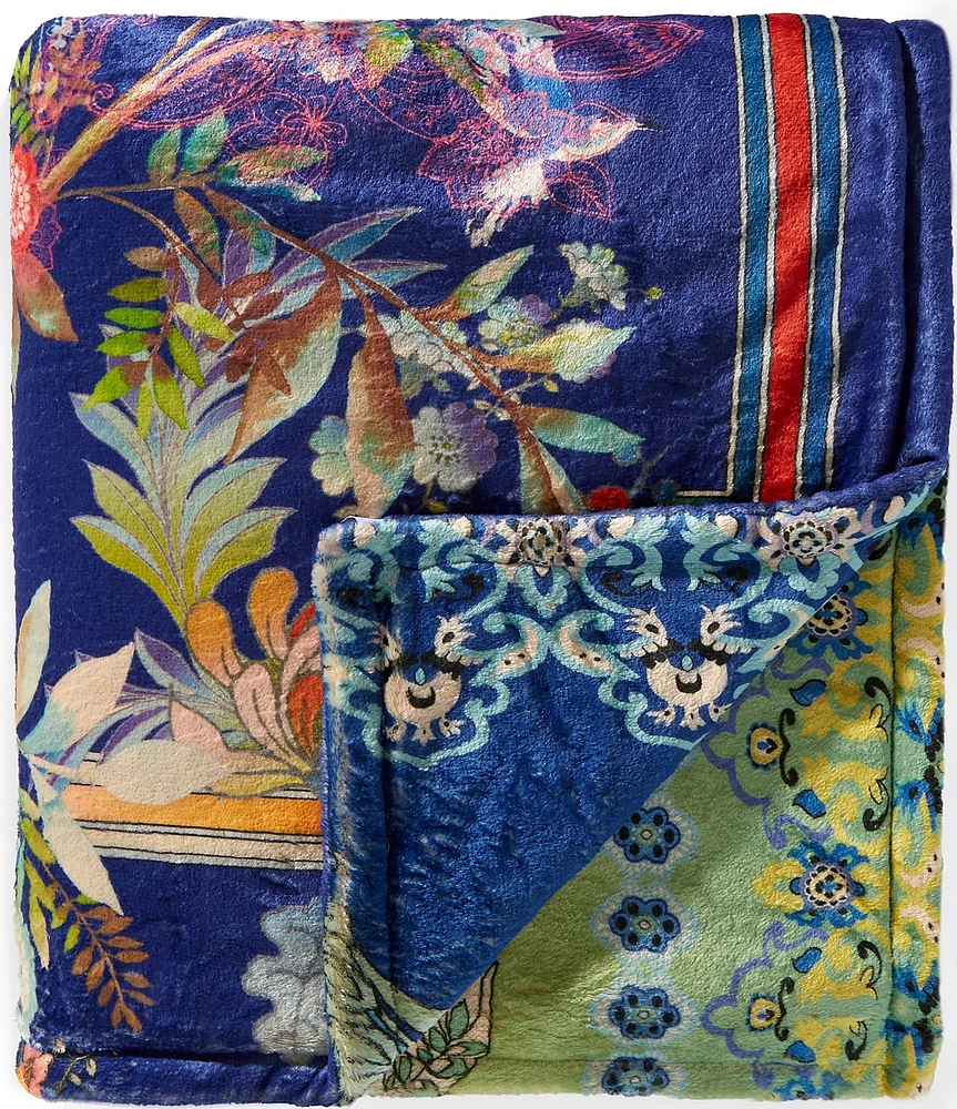 JOHNNY WAS Laurel Canyon Dreamer Cozy Reversible Throw Blanket