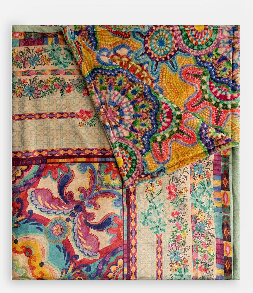 JOHNNY WAS Laurel Canyon Mcanna Scarf Reversible Cozy Blanket