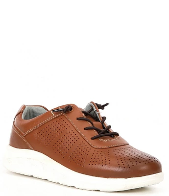 Johnston & Murphy Boys' Activate U-Throat Perforated Leather Lace Up Sneakers (Youth)