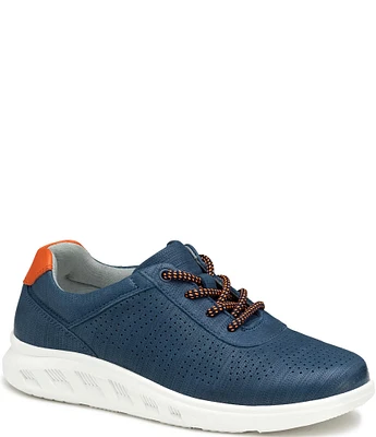 Johnston & Murphy Boys' Activate Perforated Leather U-Throat Lace Up Sneakers (Youth)