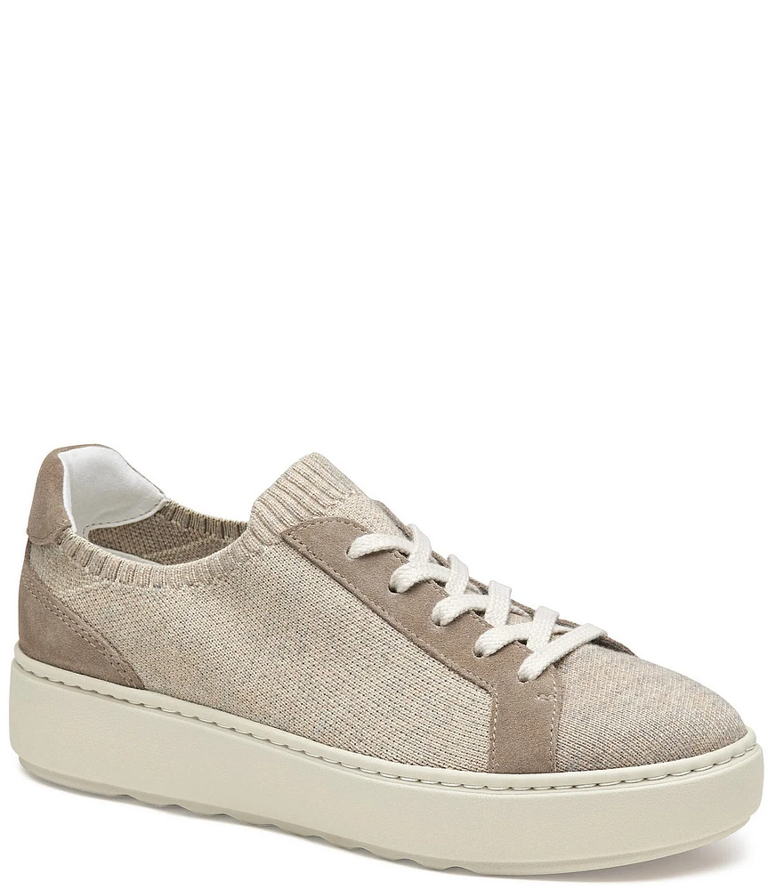 Johnston & Murphy Cammie Lace Up Knit Platform Sneakers