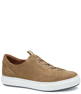 Johnston & Murphy Collection Men's Anson Water-Resistant Suede Stretch Lace-to-Toe Sneakers
