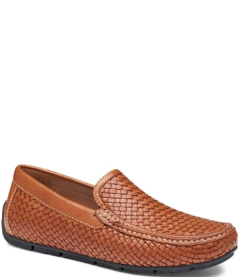 Johnston & Murphy Collection Men's Baldwin Woven Leather Slip On Venetian Loafers