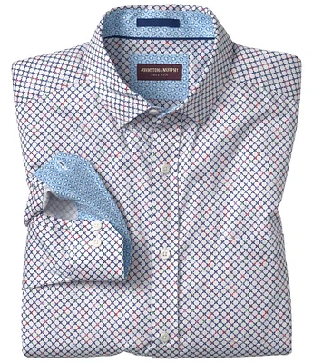 Johnston & Murphy Cross Link Print Long Sleeve Woven Shirt