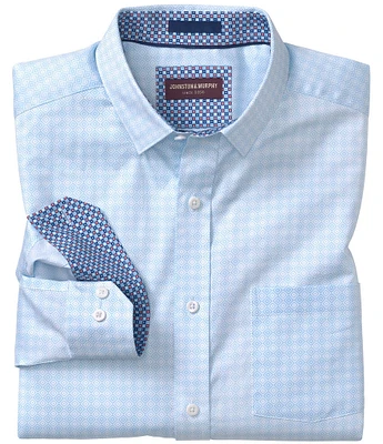 Johnston & Murphy Diamond Print Long Sleeve Woven Shirt