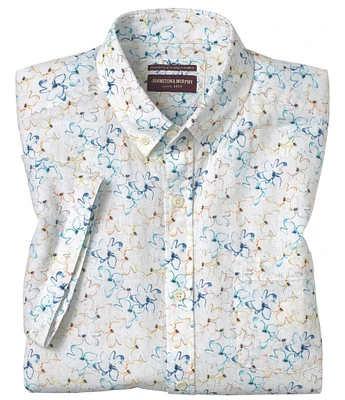 Johnston & Murphy Floral Print Short Sleeve Woven Shirt