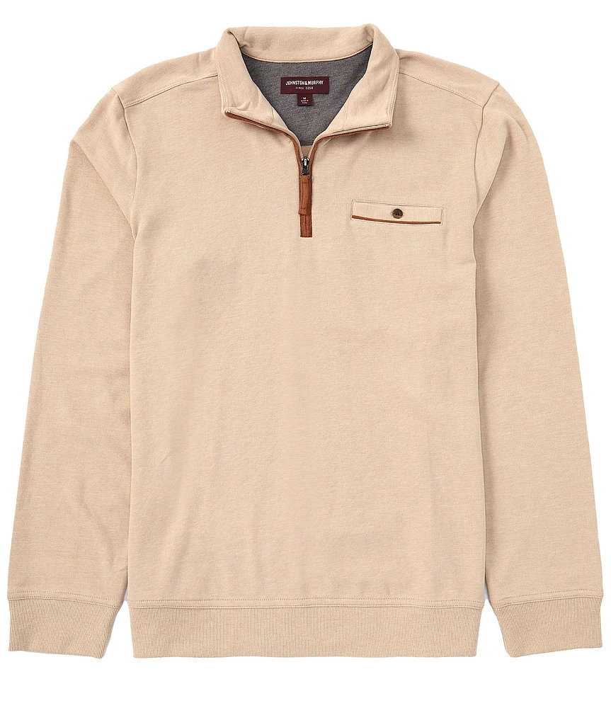 Johnston & Murphy Solid Knit Quarter-Zip Pullover