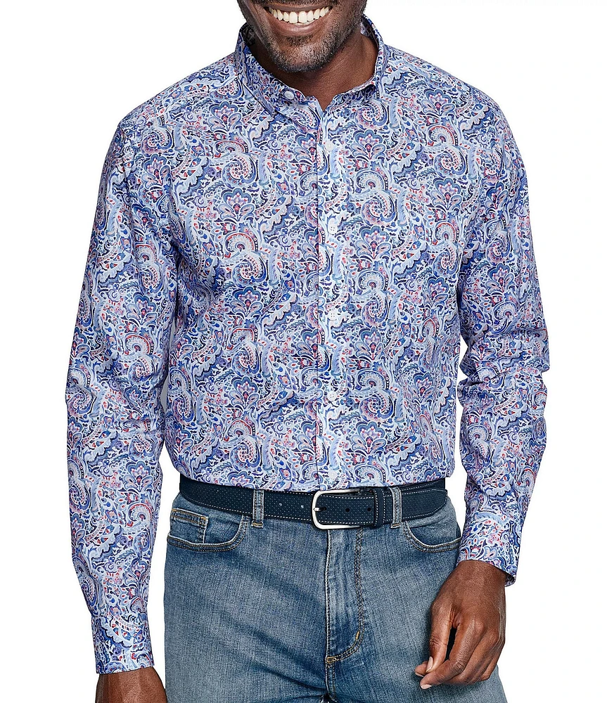 Johnston & Murphy Large Mosaic Print Long Sleeve Woven Shirt