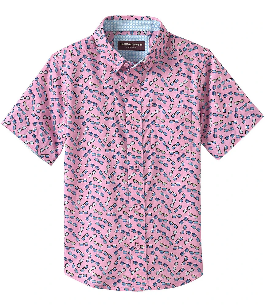Johnston & Murphy Little/Big Boys 4-16 Short Sleeve Sunglasses Print Shirt