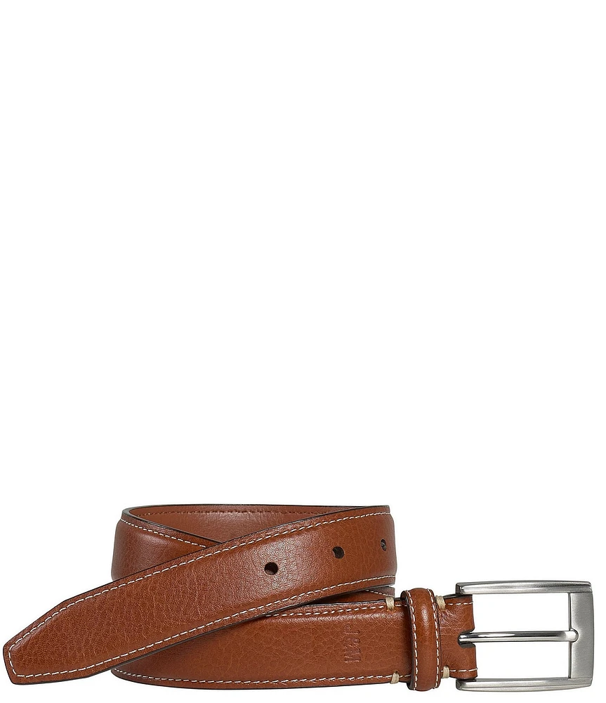 Johnston & Murphy Boys' Topstitched Leather Dress Belt