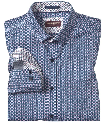 Johnston & Murphy Martini Print Long Sleeve Woven Shirt