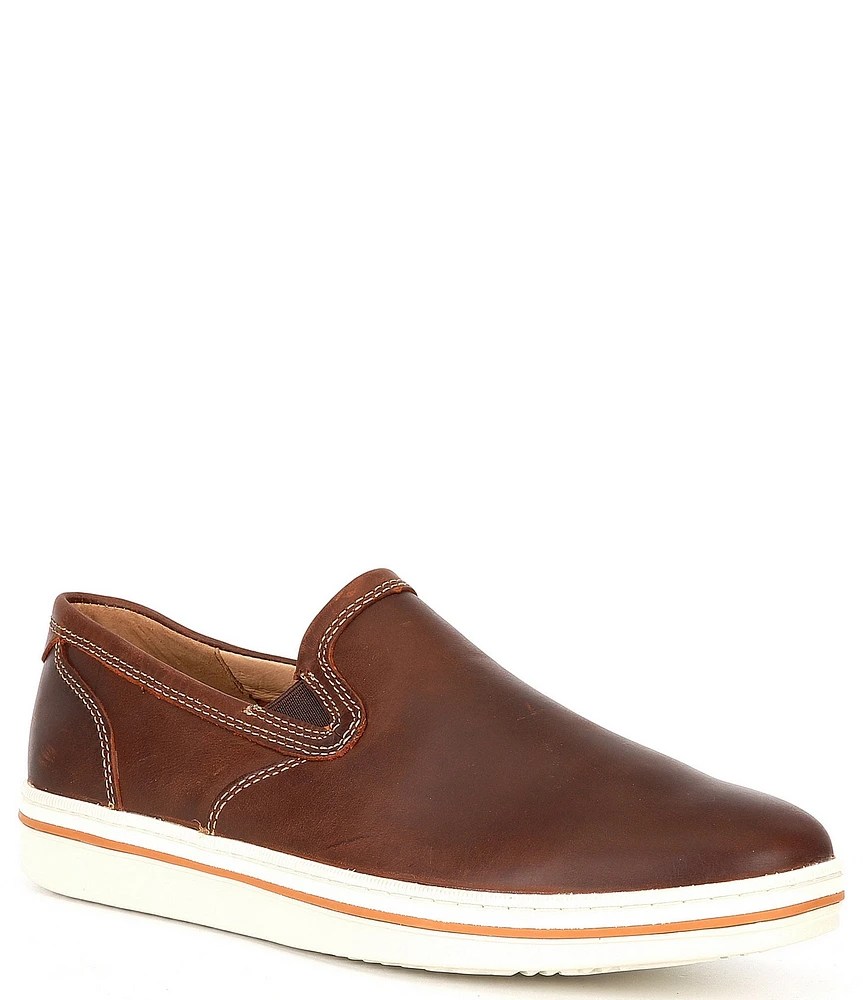 Johnston & Murphy Men's Bowling Leather Slip On Sneakers